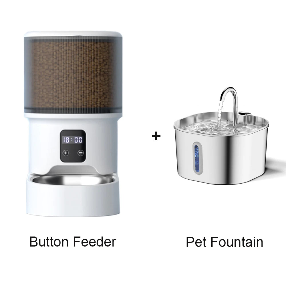 Smart Automatic Pet Feeder & Water Fountain Set 4L+2.2L