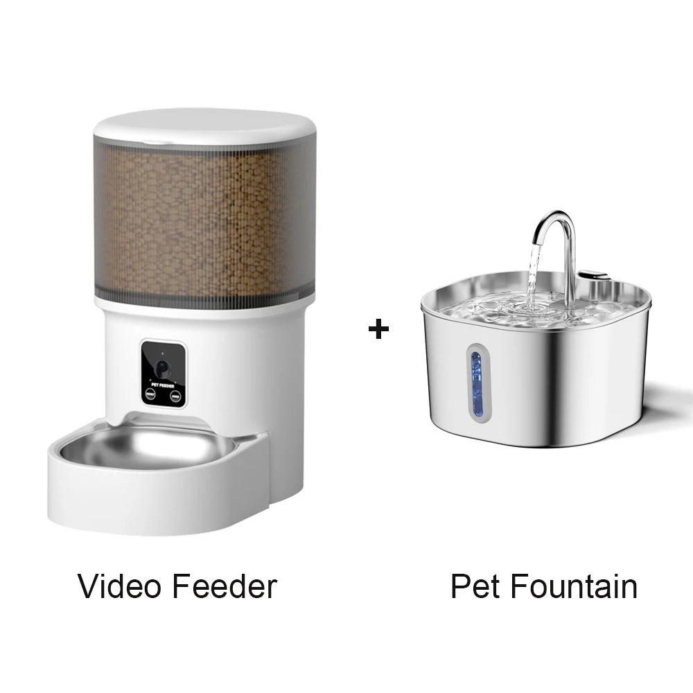 Smart Automatic Pet Feeder & Water Fountain Set 4L+2.2L