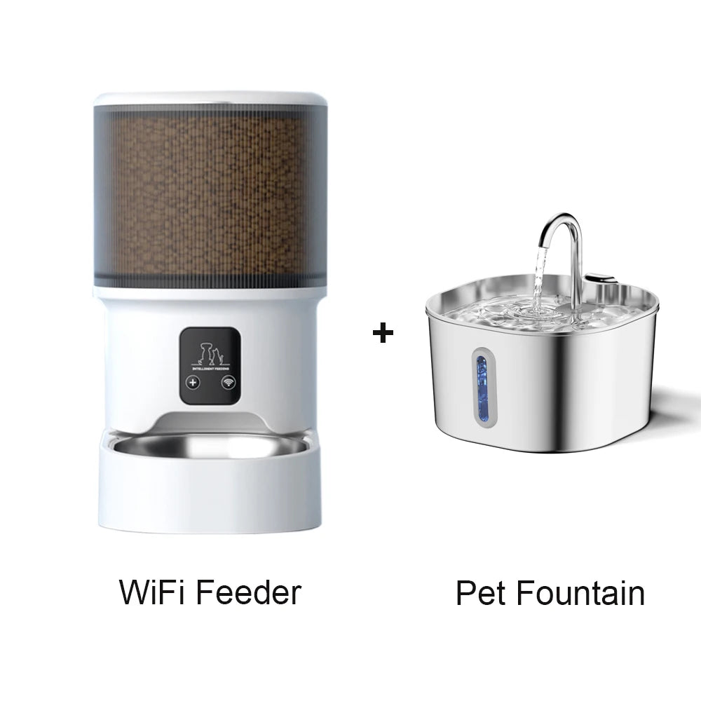 Smart Automatic Pet Feeder & Water Fountain Set 4L+2.2L